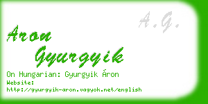 aron gyurgyik business card
