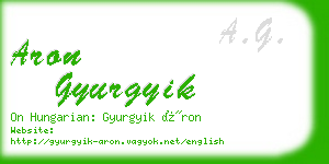 aron gyurgyik business card